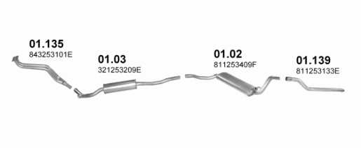 Audi kipufogó közép W04184 alumínium (80)