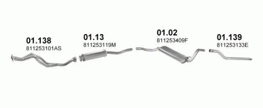 Audi kipufogó közép W04265 alumínium (80)