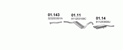 Audi kipufogó közép W13347 alumínium (Audi 80-90 coupe vW passat 83-88 2,0)