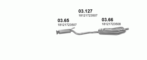 BMW kipufogó közép W17510 alumínium (520i 90-96)