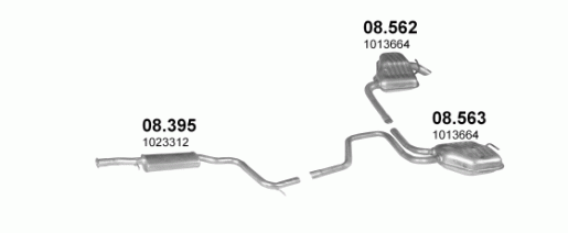 Ford hátsó kipufogó W22220 alumínium (mondeo 2.5i 24v v6 1994-1999)