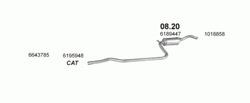 Ford kipufogó közép W14849 (fiesta alumínium)