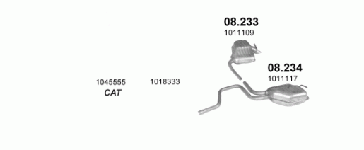 Ford kipufogó közép W70219 (mondeo ,W70219,b278-965)