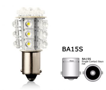 Led Izzó 12V Ba15S Piros - 20 Led (2 Db)