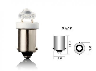 LED izzó 12V BA9S fehér - 1 LED (2 db)