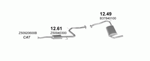 Mazda kipufogó közép W21132