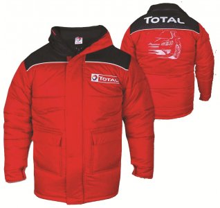 TOTAL Ralley kabát - hosszú piros fekete (L)