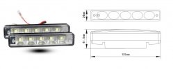 LED lámpa (nappali fény) 12V fehér (30 LED)