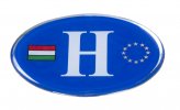 Matrica - H betű műgyantás kék (eu/magyar zászló)