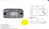 Szélességjelző 12v/24v téglalap  alakú sárga 4 LED sík hátoldal 110 mm x 54 mm