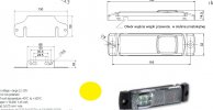 Szélességjelző 12v/24v téglalap  alakú sárga szélén 4 LED sík hátoldal 130 mm x 32 mm