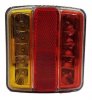 Utánfutó hátsó lámpa kicsi led-es rendszámvilágítással színes 4 FUNKCIÓS